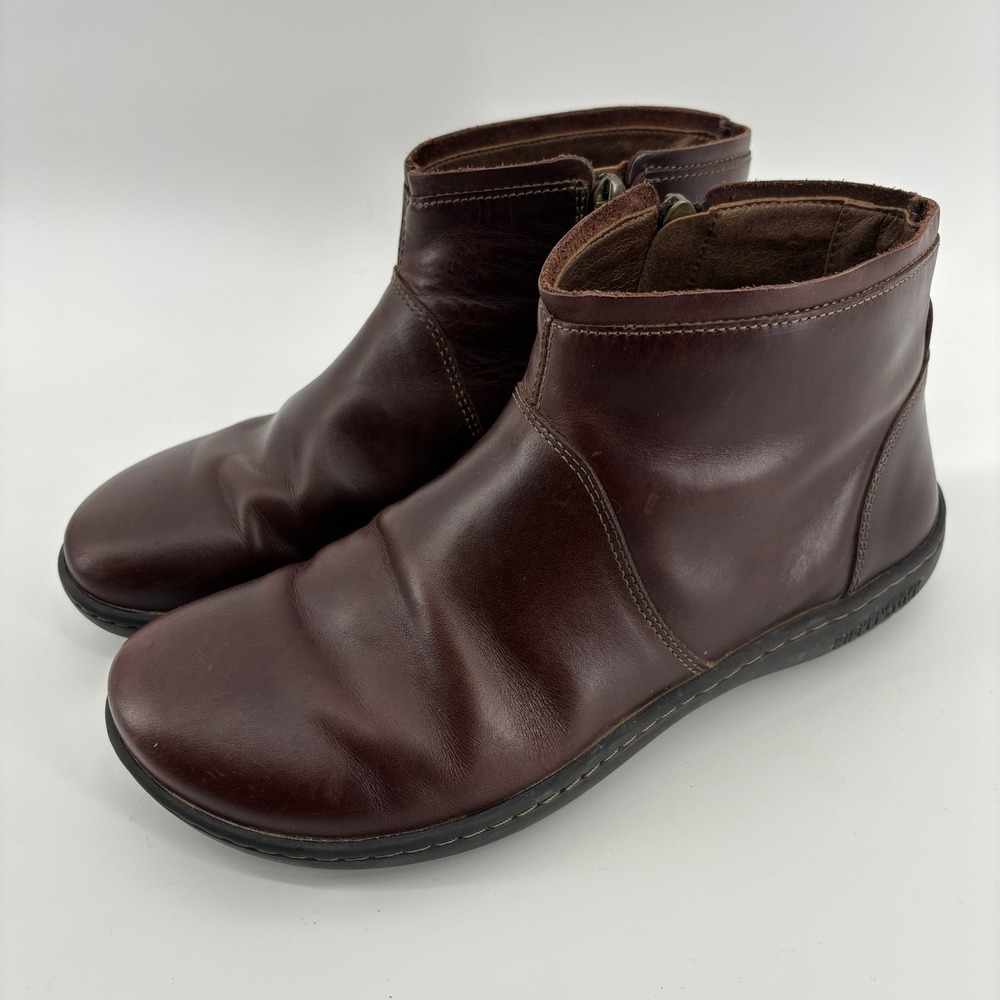 Birkenstock Bennington Leather Side-Zip Ankle Boots Brown Women's US 6 EU‎ 37